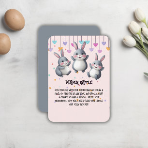 Fun Colourful Cute Hoppers Bunny Baby Shower Enclosure Card