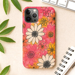 Fun Colourful Delicate Watercolor Flowers iPhone 16 Pro Max Case