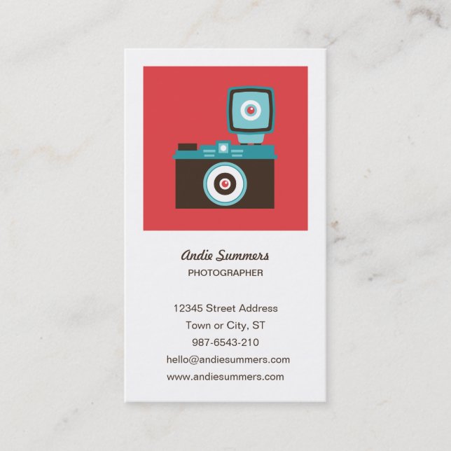 Fun Colourful Diana Lomo Camera Photographer Business Card (Front)