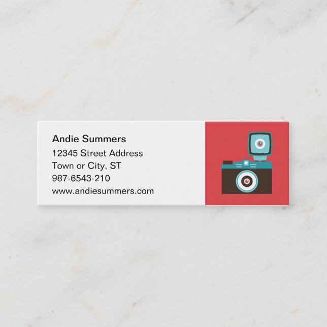 Fun Colourful Diana Lomo Camera Photographer Mini Business Card (Front)