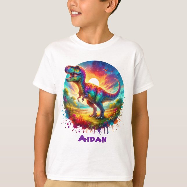 Fun Colourful Dinosaur T-Shirt (Front)