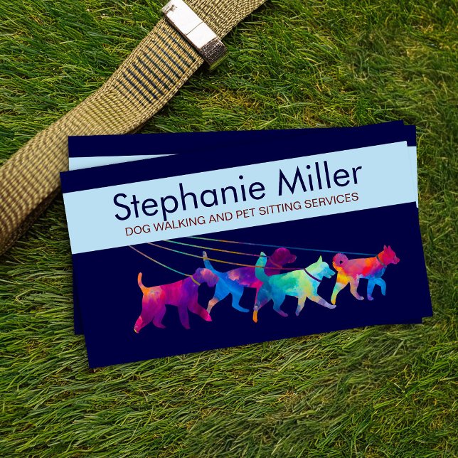 Fun Colourful Dogs - Dog Walker Business Card (Creator Uploaded)