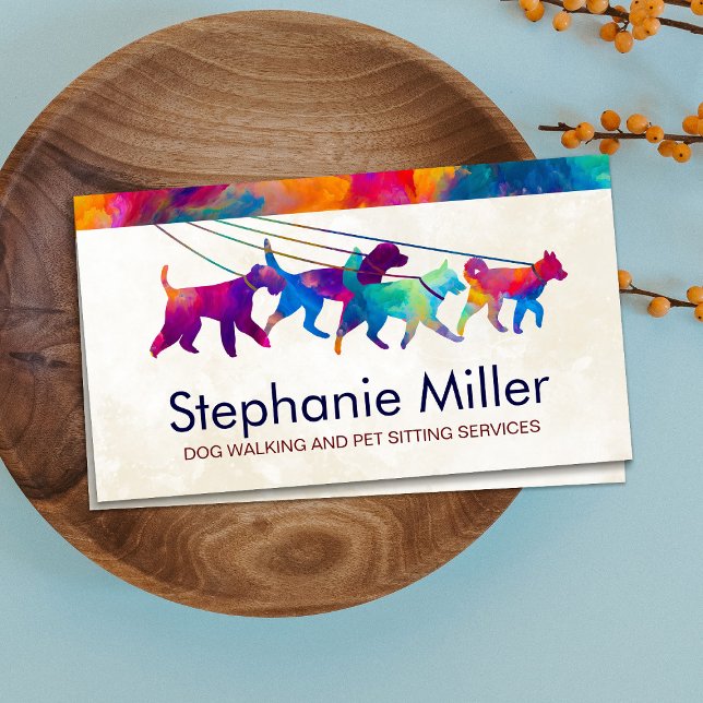 Fun Colourful Dogs - Dog Walker Business Card (Creator Uploaded)