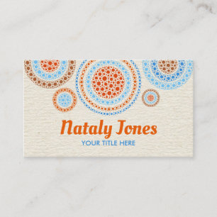 Fun Colourful Dot Art Circles Business Card