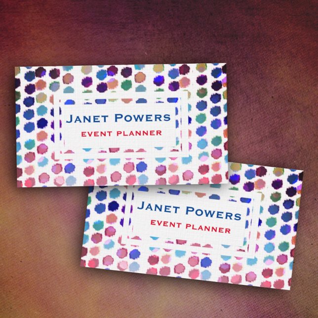 fun colourful dots abstract pattern custom  business card (Creator Uploaded)