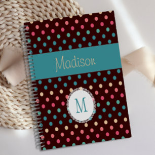 Fun Colourful Dots Multicolor Trendy Monogram Planner