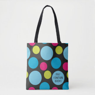 Fun Colourful Dots Pattern Hot Pink Turquoise Blue Tote Bag