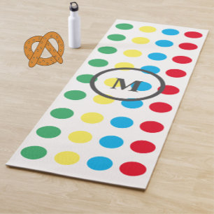 Fun Colourful Dots Pattern Monogram Yoga Mat
