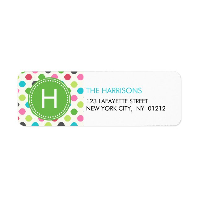 Fun Colourful Dots Personalised Monogram (Front)
