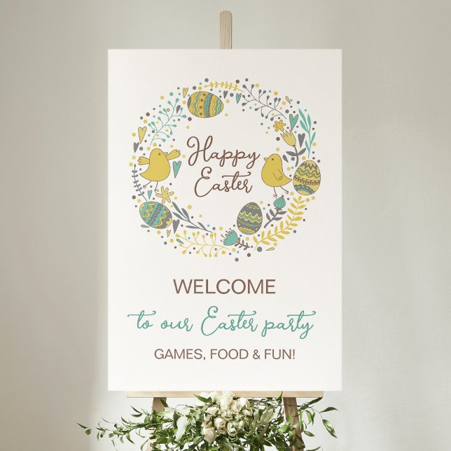 Fun Colourful Easter Brunch Egg Hunt Welcome Sign (Creator Uploaded)