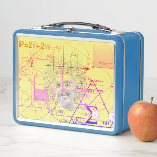 Fun Colourful Equations Geometric Designs Metal Lunch Box
