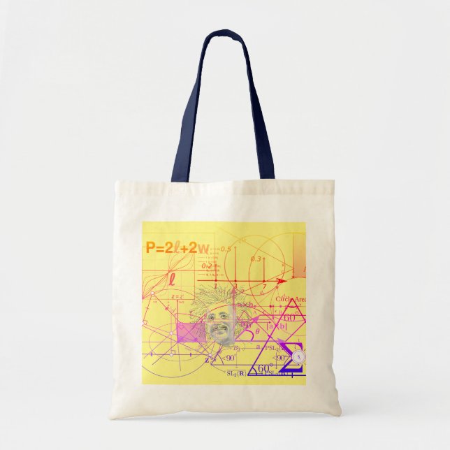 Fun Colourful Equations Geometric Designs Tote Bag (Front)