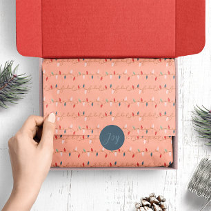 Fun Colourful Fa La Christmas String Lights Tissue Paper