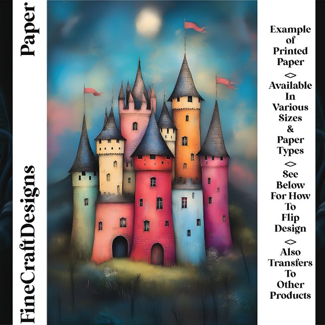 Fun Colourful Fairytale Castle CK2 Scrapbook Paper (Creator Uploaded)