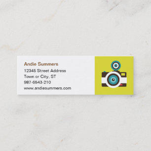 Fun Colourful FishEye Camera Photographer Mini Business Card
