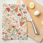Fun Colourful Floral Mushroom Pattern Stylish  Tea Towel<br><div class="desc">Chic Floral Mushroom Pattern Modern kitchen towel. These colourful kitchen towels are perfect to add a pop of colour to your kitchen.. Pair it with a bottle of wine and it makes a great gift for friends, family, coworkers, neighbours, etc. coordinating towels with this pattern also available. Whether you're a...</div>