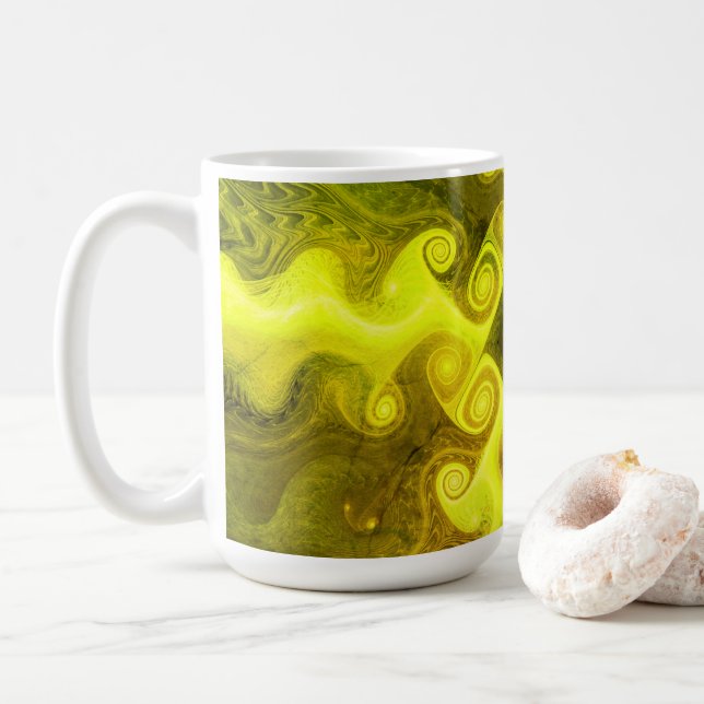 Fun Colourful Fractal Art Coffee Mug (With Donut)