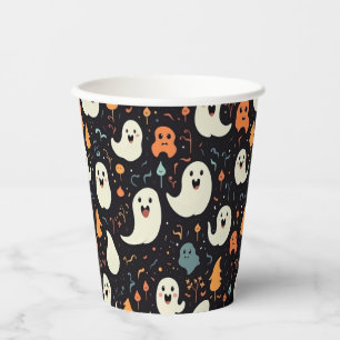 Fun Colourful Ghosts Halloween Paper Cups