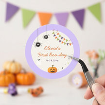Fun Colourful Halloween Birthday Paper Sticker