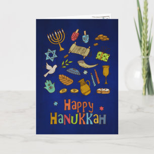 Fun Colourful Happy Hanukkah Card