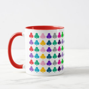 Fun, Colourful Harmonious Cards Clubs Suit Pattern Mug
