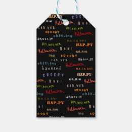 Fun & Colourful Holiday Typography Halloween Spiri Gift Tags