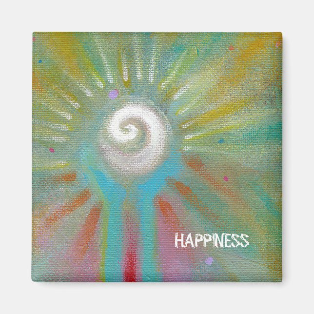 Fun colourful inspirational abstract art customise magnet (Front)