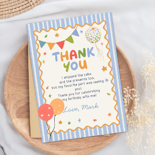 Fun Colourful Kids Birthday Thank You Card