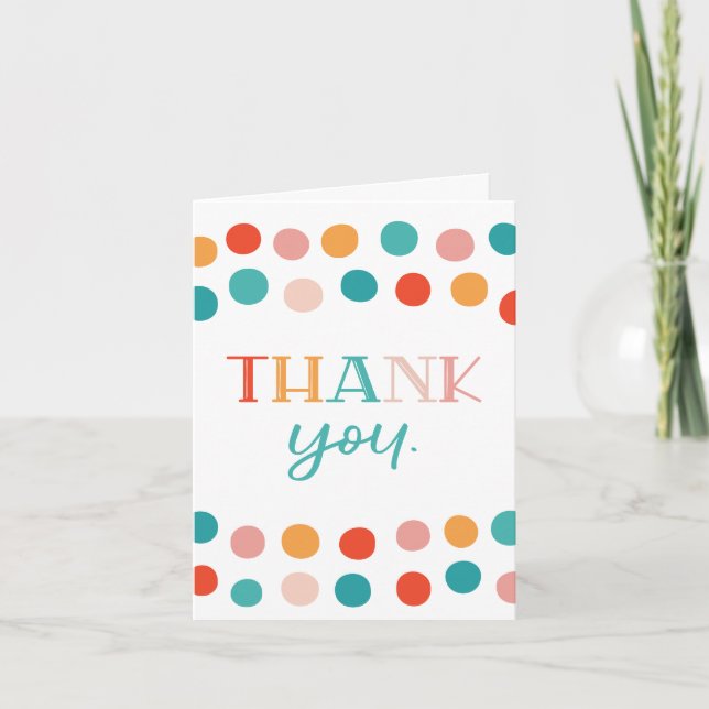 Fun Colourful Kids Thank You Card (Front)