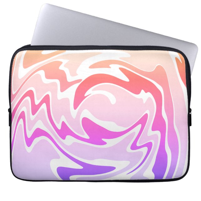 Fun Colourful Liquid Swirl  Laptop Sleeve (Front)