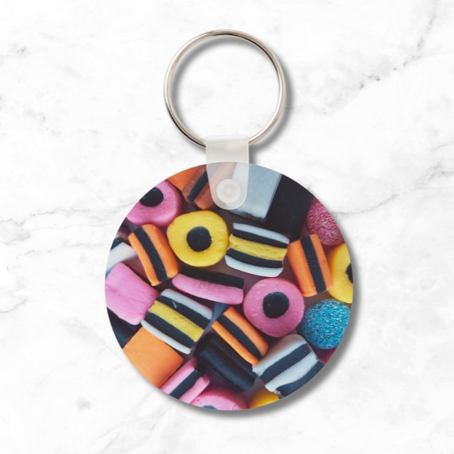 Fun colourful Liquorice Allsorts Candy mixture Key Ring (Creator Uploaded)