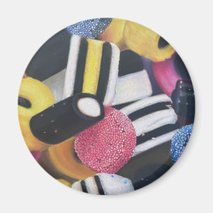 Fun, colourful Liquorice Allsorts magnet