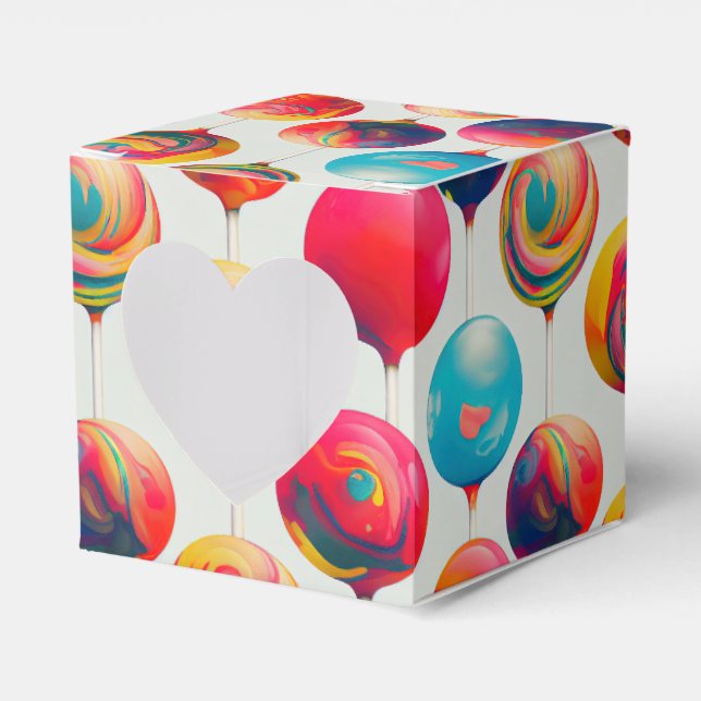 Fun Colourful Lollipops    Favour Box (Front Side)