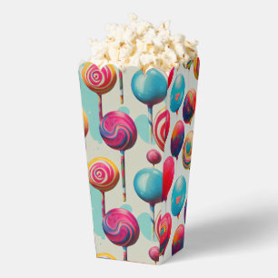 Fun Colourful Lollipops Popcorn Favour Box