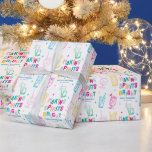 Fun Colourful Making Spirits Bright' Christmas Wrapping Paper<br><div class="desc">Brighten up your gifts with this fun trendy christmas gift wrap! Design features colourful lettering that reads 'Making Spirits Bright',  decorated with hand drawn cocktails and stars. Simply customise the season greeting and name.</div>