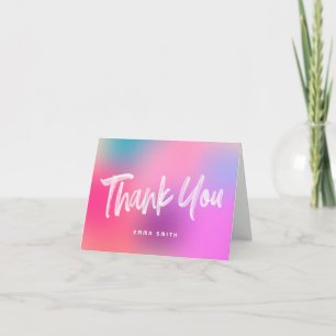 Fun Colourful Modern Teen Birthday Party Thank You Card
