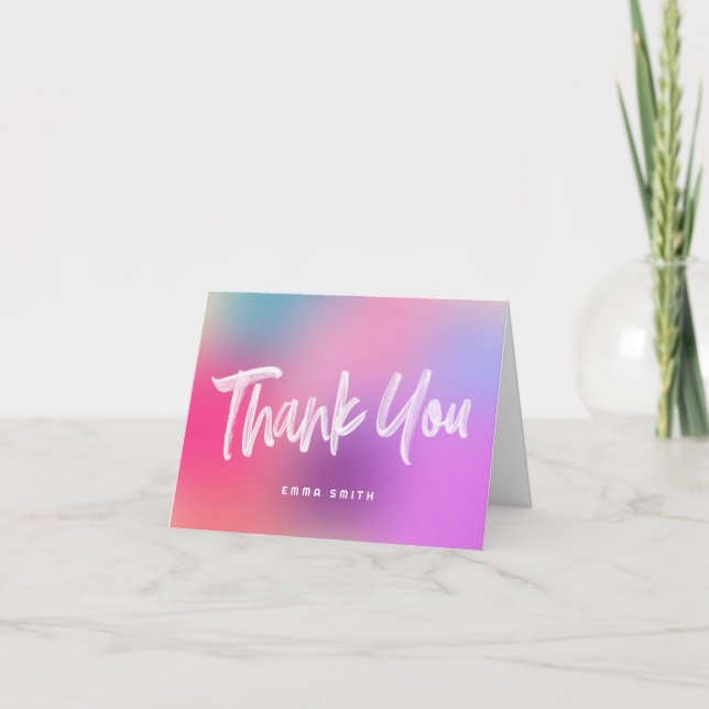 Fun Colourful Modern Teen Birthday Party Thank You Card (Front)