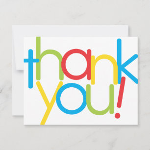 Fun Colourful Modern Thank You Card