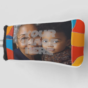 Fun Colourful Mosaic Border Pattern for Your Photo Golf Head Cover