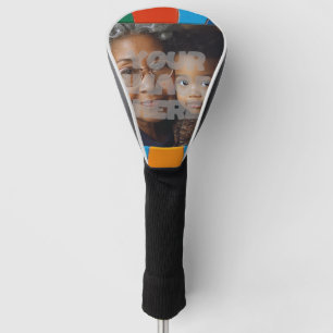 Fun Colourful Mosaic Border Pattern for Your Photo Golf Head Cover