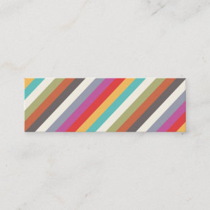 Fun Colourful Multi Stripes  Mini Business Card