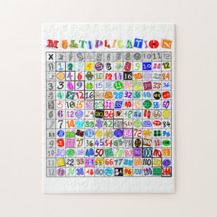 Fun Colourful Multiplication Table Jigsaw Puzzle