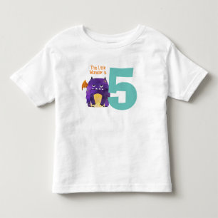 Fun colourful My Little Monster is five birthday  Toddler T-Shirt