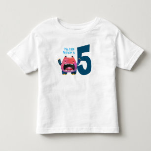 Fun colourful My Little Monster is five Toddler T-Shirt