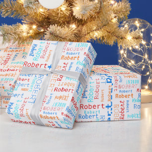Fun Colourful Name Personalised Wrapping Paper