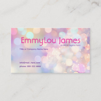 Fun colourful nightlife artist sparkle business card