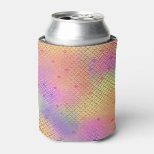 Fun Colourful Ombre Pastel Mermaid Pattern Can Cooler