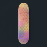 Fun Colourful Ombre Pastel Mermaid Pattern Skateboard<br><div class="desc">Cool Pastel Pink,  Purple,  Teal and Orange Ombre Mermaid Scales with Gold Foil Pattern. This fun mermaid print is perfect for an under the sea Mermaid Birthday Gift.</div>