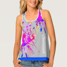 Fun Colourful Paint Splash and Music Notes on GREY