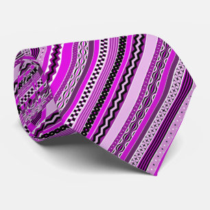 Fun, Colourful, Patterned Purple Stripes Tie